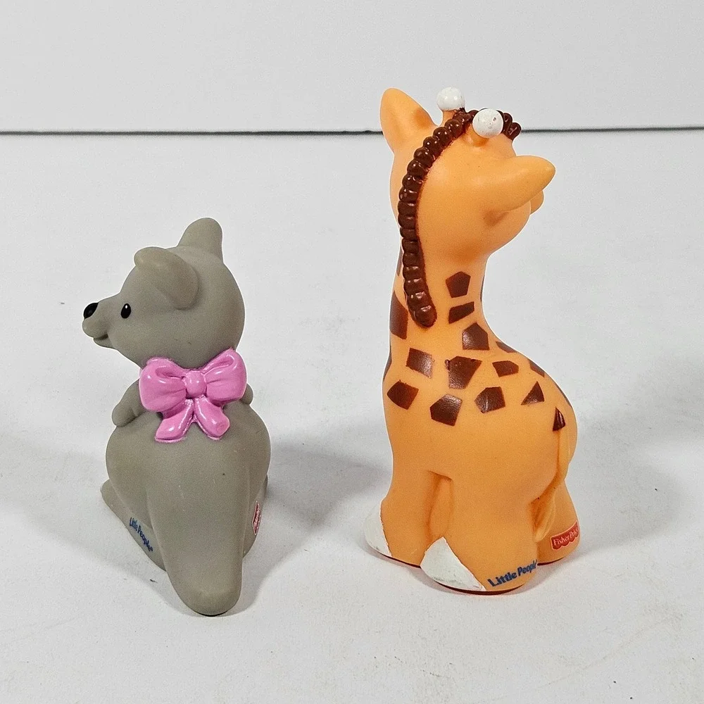 Fisher Price Little People Animal Figure Lot 8pc Zoo Farm Lion Horse Giraffe Pig